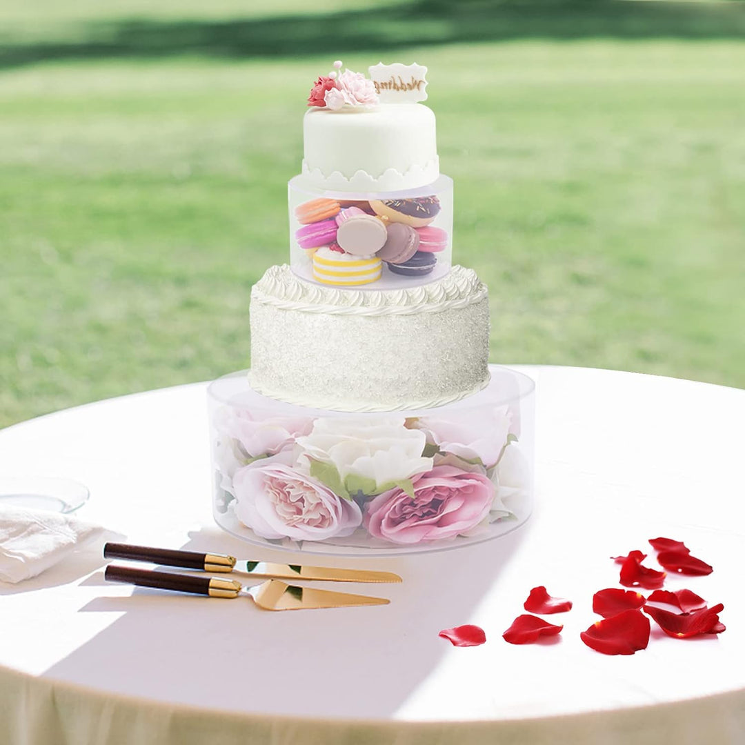 SABUIDDS 2 Stücke Tortenständer, Befüllbarer Acryl Klarer Kuchenständer, Cupcake Display Riser, Rund