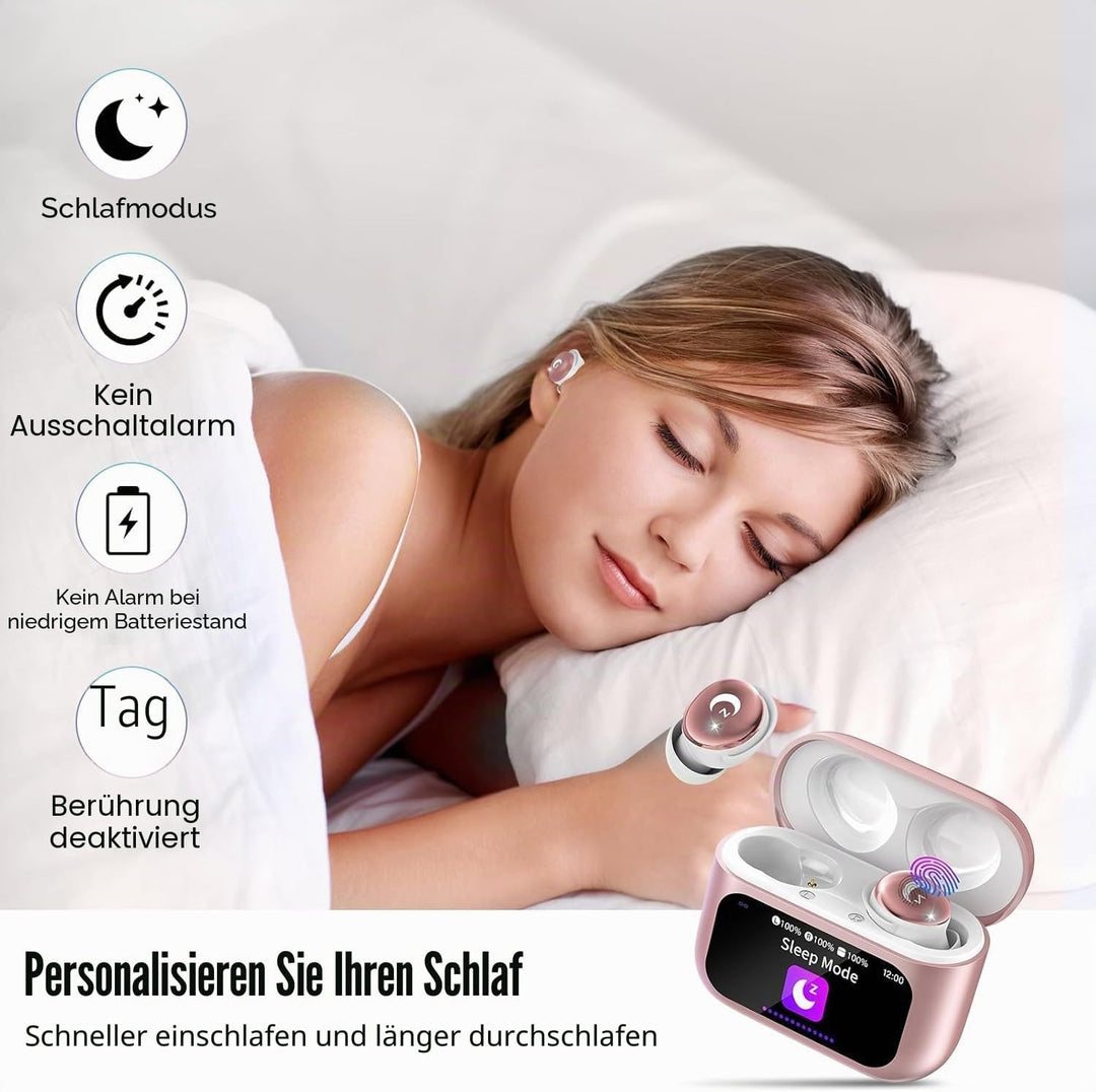 Bluetooth Kopfhörer, Mini 48 Std Schlafkopfhörer Bluetooth 5.4 mit Touchscreen, 2026 Neue in Ear Kop