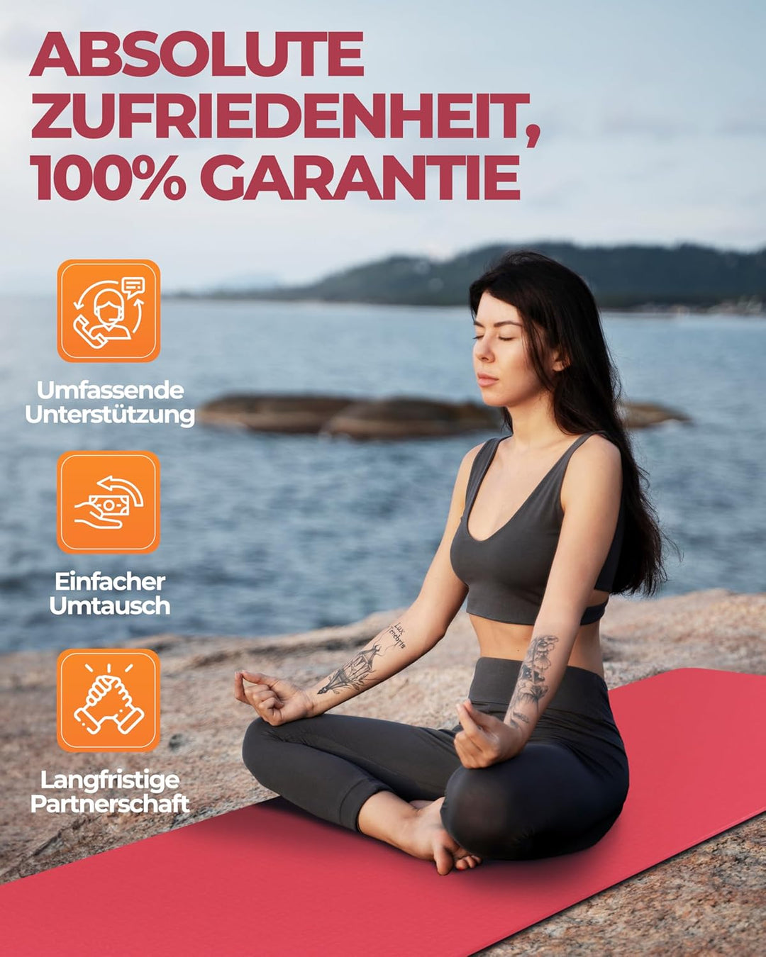 Yoga Matte Pro aus umweltfreundlichem TPE-Schaum, sehr rutschfeste, schadstofffreie, hypoallergene u