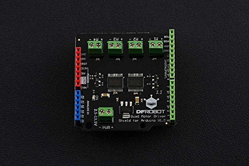 DFRobot Quad DC Motor Driver Shield für Arduino, Eine Steuerung von bis zu Vier Gleichstrommotoren m