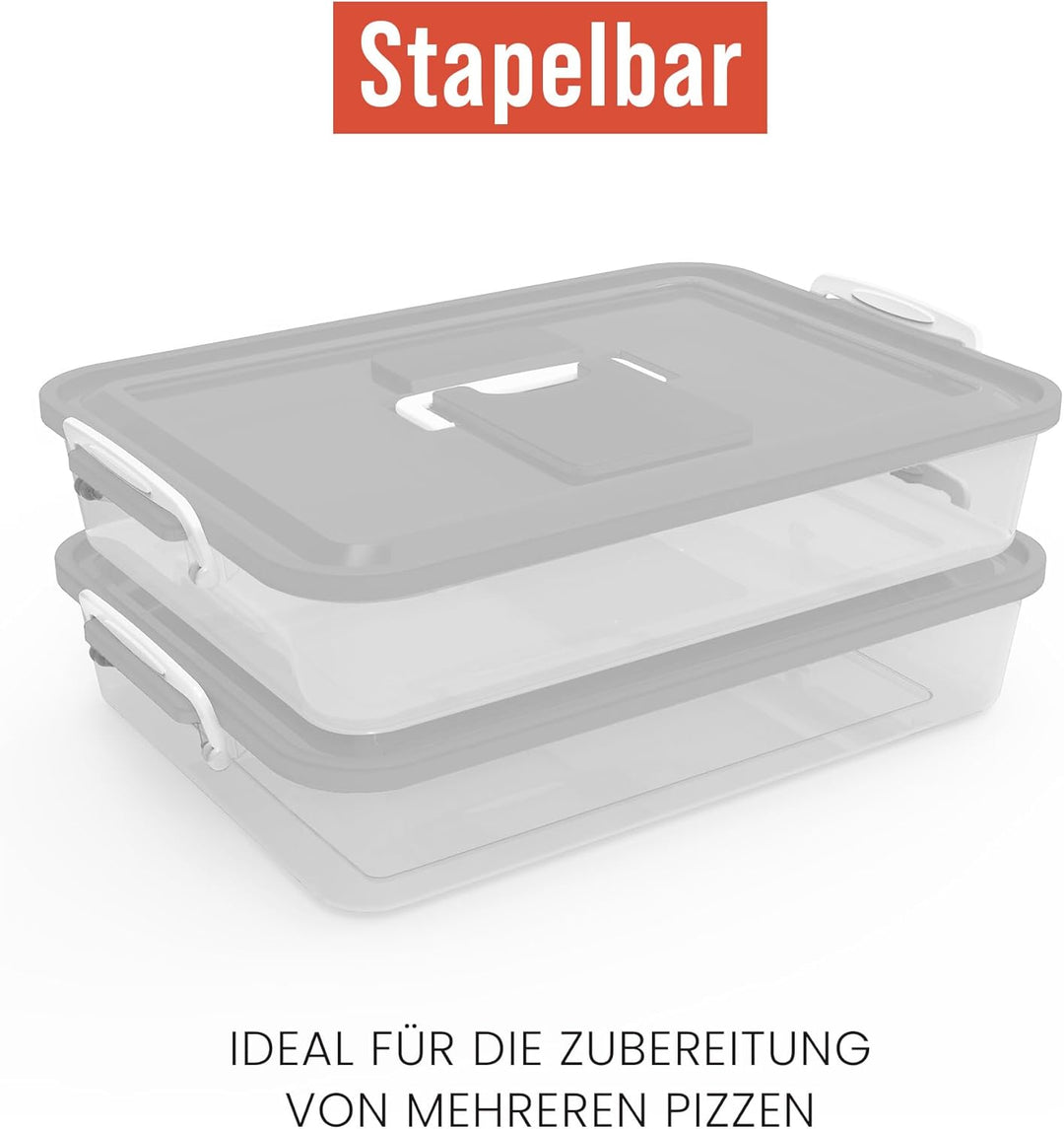 Chef Pomodoro Pizzaballenbox – Pizza Box – Pizzaballenbox mit Deckel – Pizzabox – Pizzateigbehälter