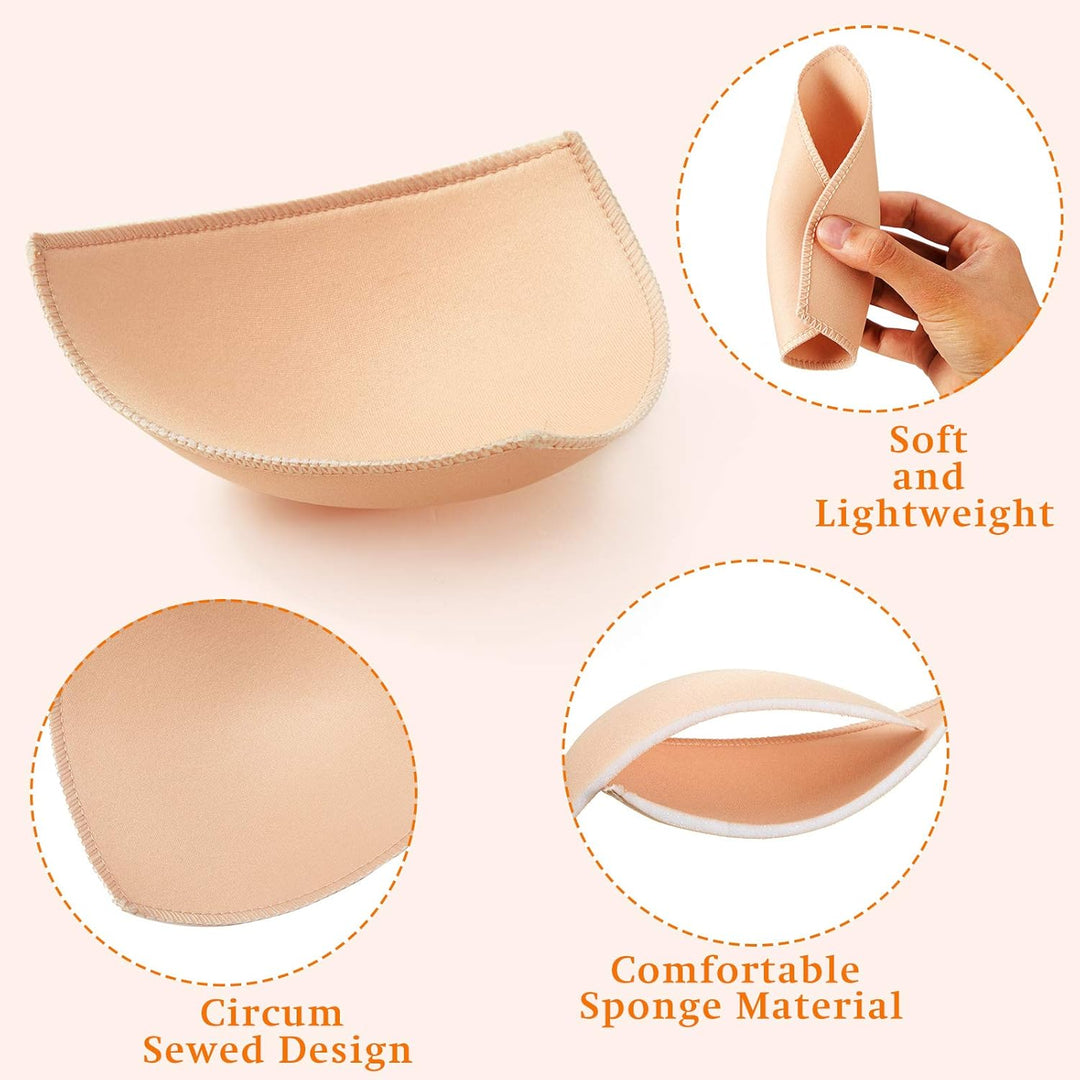 Geyoga 12 Paar Triangle Sport BH Einsätze Push Up Brust BH Einsatz Pads abnehmbar M White, Nude Colo