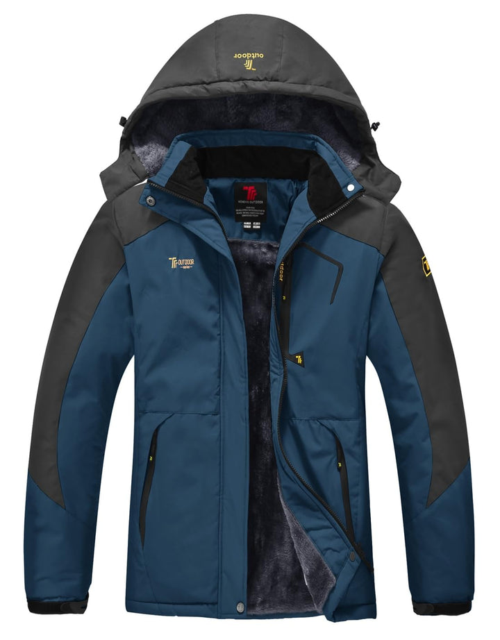 YSENTO Damen Winterjacke Wasserdicht Skijacke Outdoor Softshelljacke Warm Fleecejacke Funktionsjacke