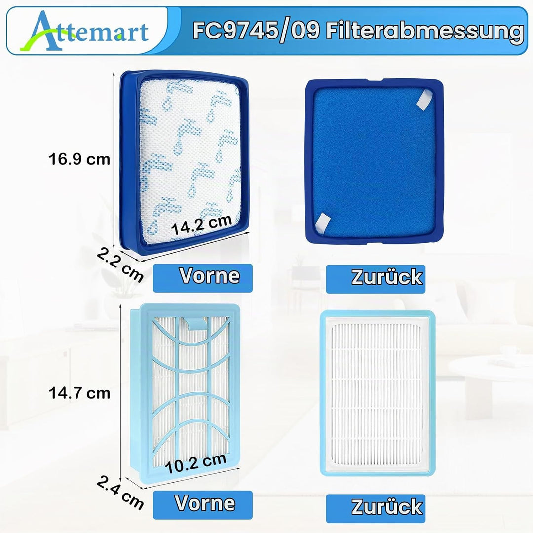 FC9741/09 Filter für Philips PowerPro Expert FC9729 FC9745 FC9744 FC9746 Staubsauger Ersatzfilter fü
