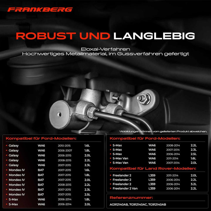 Frankberg Hauptbremszylinder Bremszylinder Kompatibel mit Galaxy WA6 1.6L-2.3L 2006-2015 Mondeo IV B