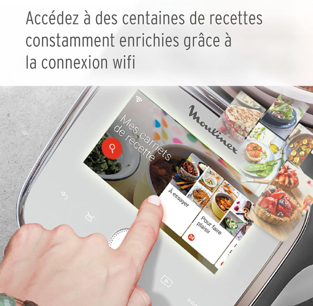 Moulinex I-Companion Touch XL Multifunktions-Küchenmaschine, 1550 W, 14 Programme, Touchscreen, Nutz