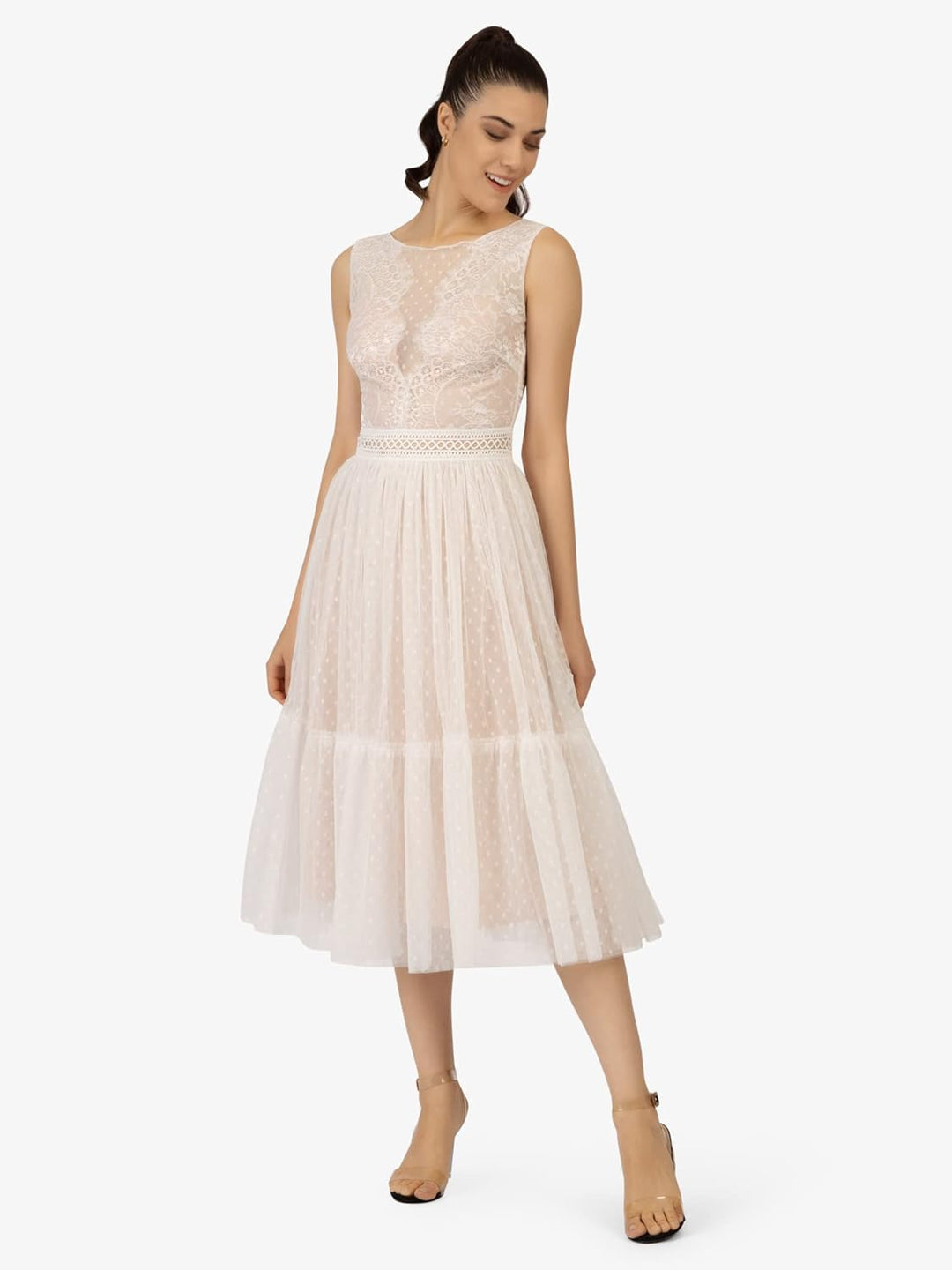 Damen Kleid Dress 40 Creme, 40 Creme