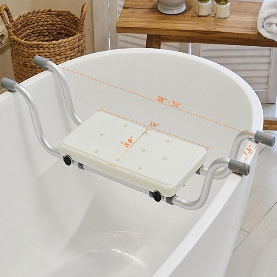 Badewannensitz,Badewannensitz Senioren, rutschfest Badewannenbretter,Ausziehbare 71-81.5 cm,150 KG T