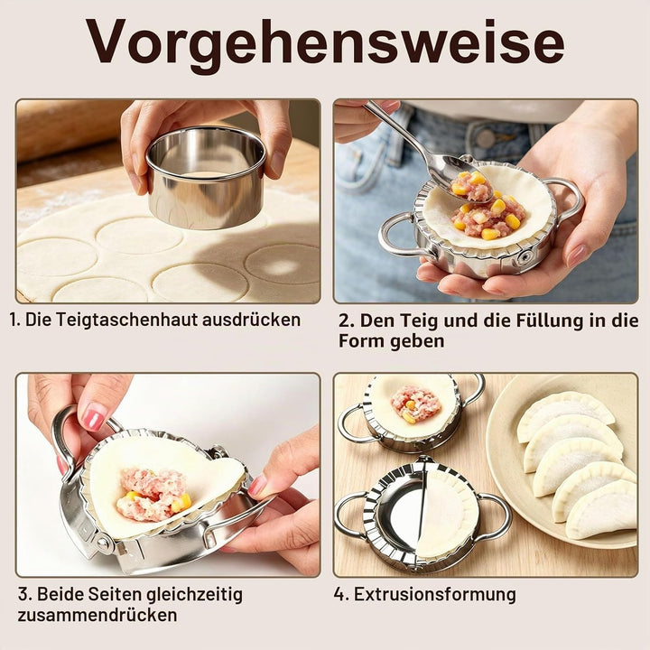 FYSL Edelstahl Ravioli Former - 6 Stück Teigtaschenformer für Dumplings &amp; Knödel, 6 Grössen