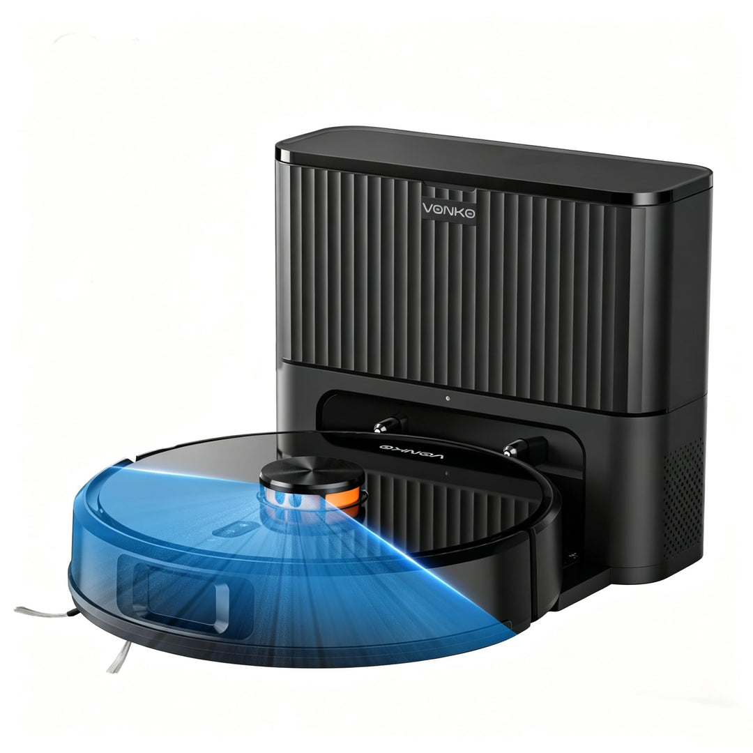 VONKO S6 Pro Saugroboter mit Wischfunktion und Absaugstation, 8000Pa Saugkraft,LiDAR 2.0 Laser Navig