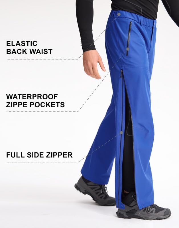 Pioneer Camp Regenhose Herren Wasserdicht 20000mm Fahrrad Überhose Winddichte Atmungsaktiv 3-lagige