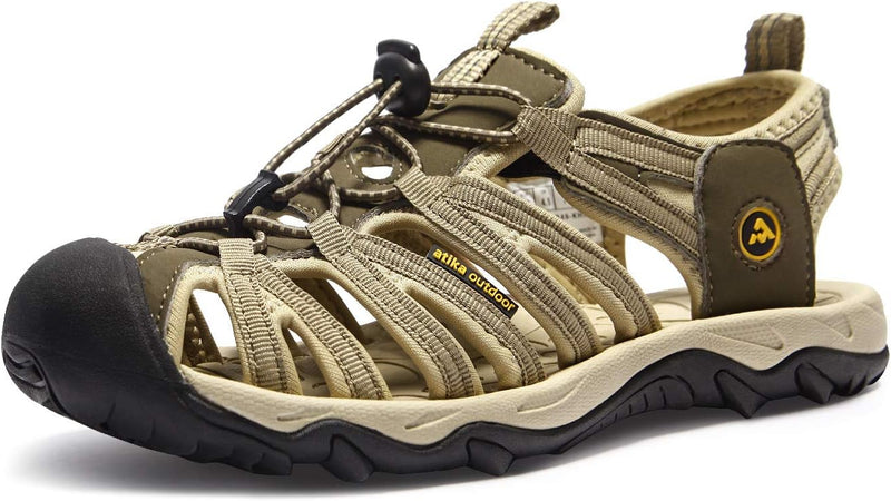 ATIKA Damen athletische Outdoor-Wandersandalen mit geschlossenem Zehensystem, leichte Sportsandalen