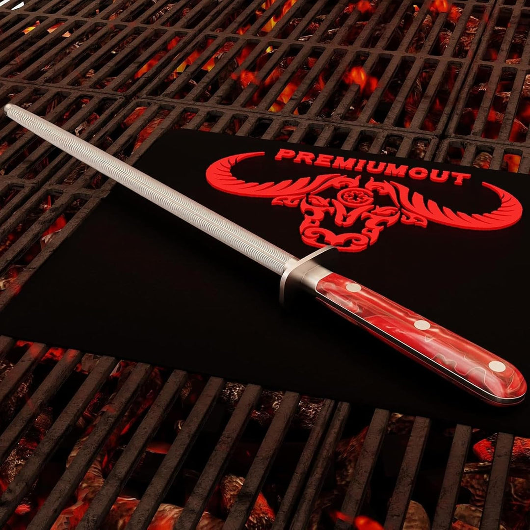 GIESSER seit 1776 - Made in Germany - Wetzstahl 25 cm Red Diamond, PremiumCut Steel No 1, Messerschl