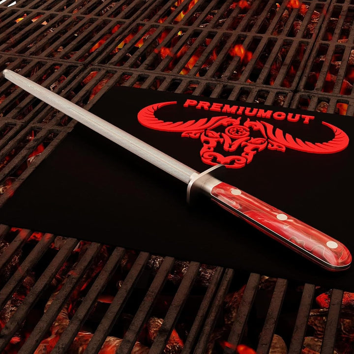 GIESSER seit 1776 - Made in Germany - Wetzstahl 25 cm Red Diamond, PremiumCut Steel No 1, Messerschl