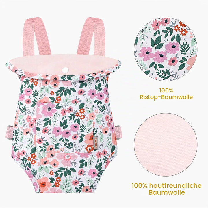 GAGAKU Puppentrage Puppen Bauchtrage Puppen Tragesitz Puppenzubehör mit Verstellbaren Trägern - Rosa
