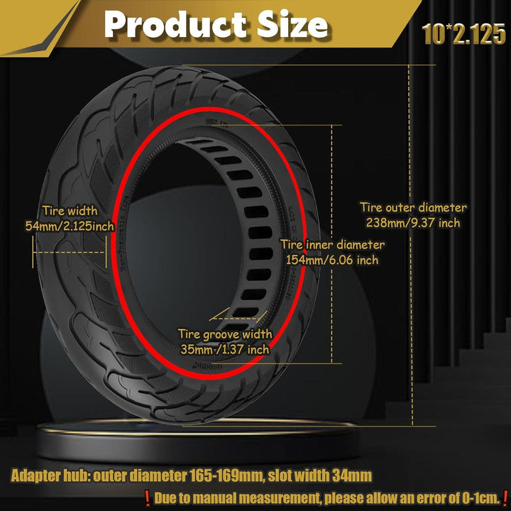 10x2/54-152 Vollgummireifen 10x2.125 für isinwheel S9pro Xiaomi Pro2/ 3 Lite/Essential Elektro-Rolle