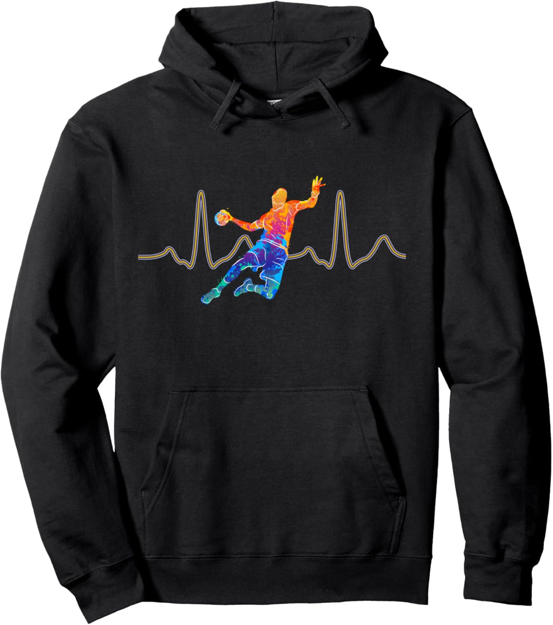 Handballspieler Herzschlag Design für Handballer | Handball Pullover Hoodie