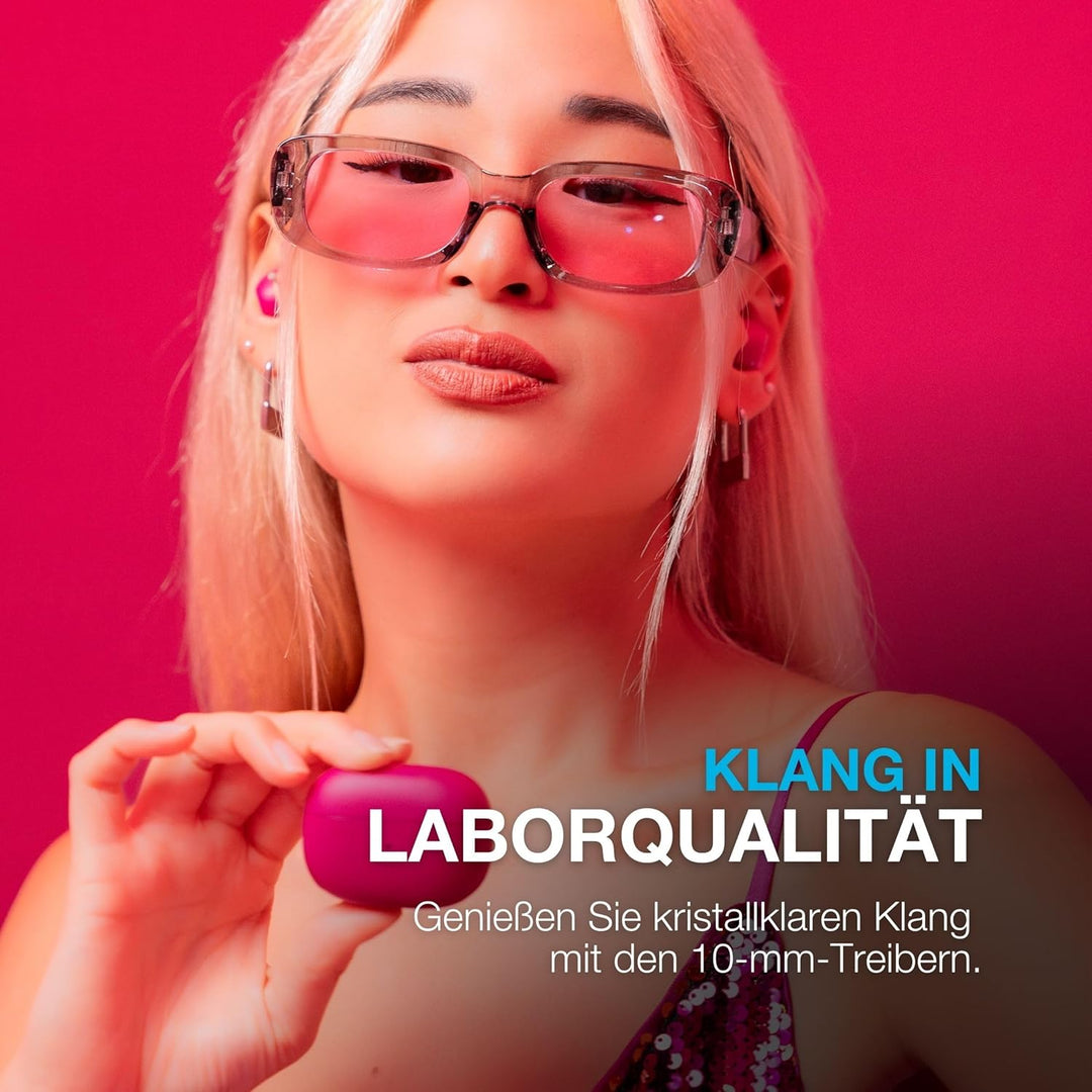 JLab Go Pop ANC In Ear Kopfhörer Bluetooth, Active Noise Cancelling kabellose Kopfhörer 24+ Std. Spi