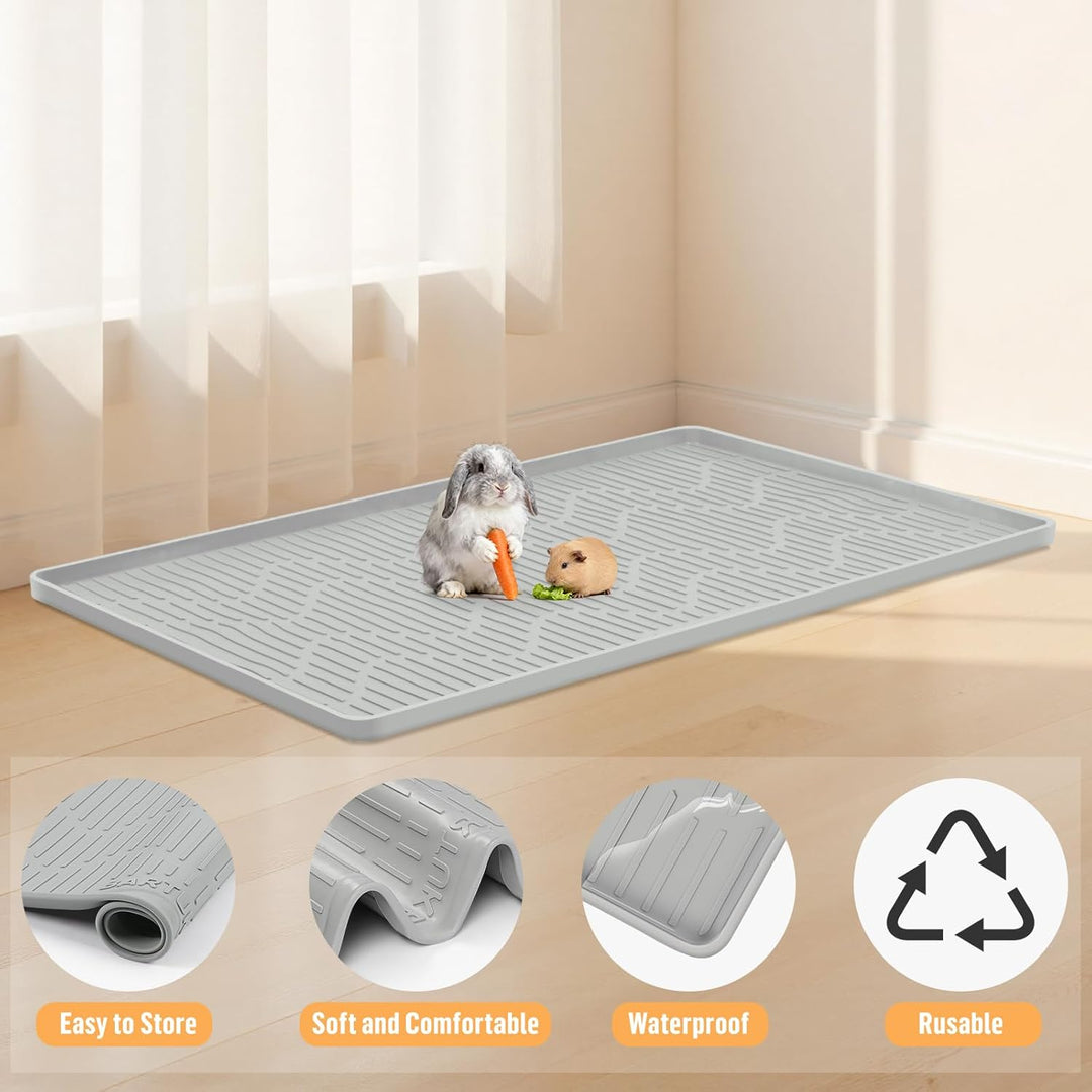 Weiche Silikon-Hasen-Bodenmatte für Kaninchenkäfige, 46"x32" waschbar und wiederverwendbar Trainings