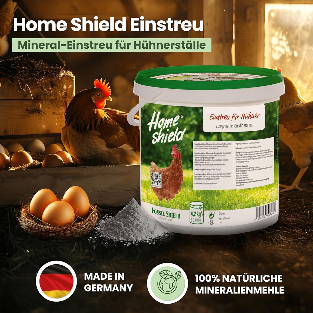 Einstreu für Hühner im 4,2 kg Eimer - Einstreu aus gemahlenen Mineralien - Verbessert Hygiene & Klim