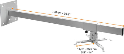 celexon Beamer-Wandhalterung MultiCel WM1000 - weiss - Wandabstand bis 100 cm - bis 15 kg - Neig- un