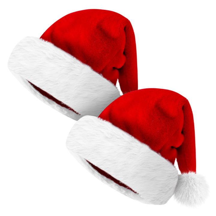 Giggling Getup Weihnachtsmütze, Premium-Weihnachtsmütze, Plüsch-Weihnachtsmütze aus rotem Samt mit B
