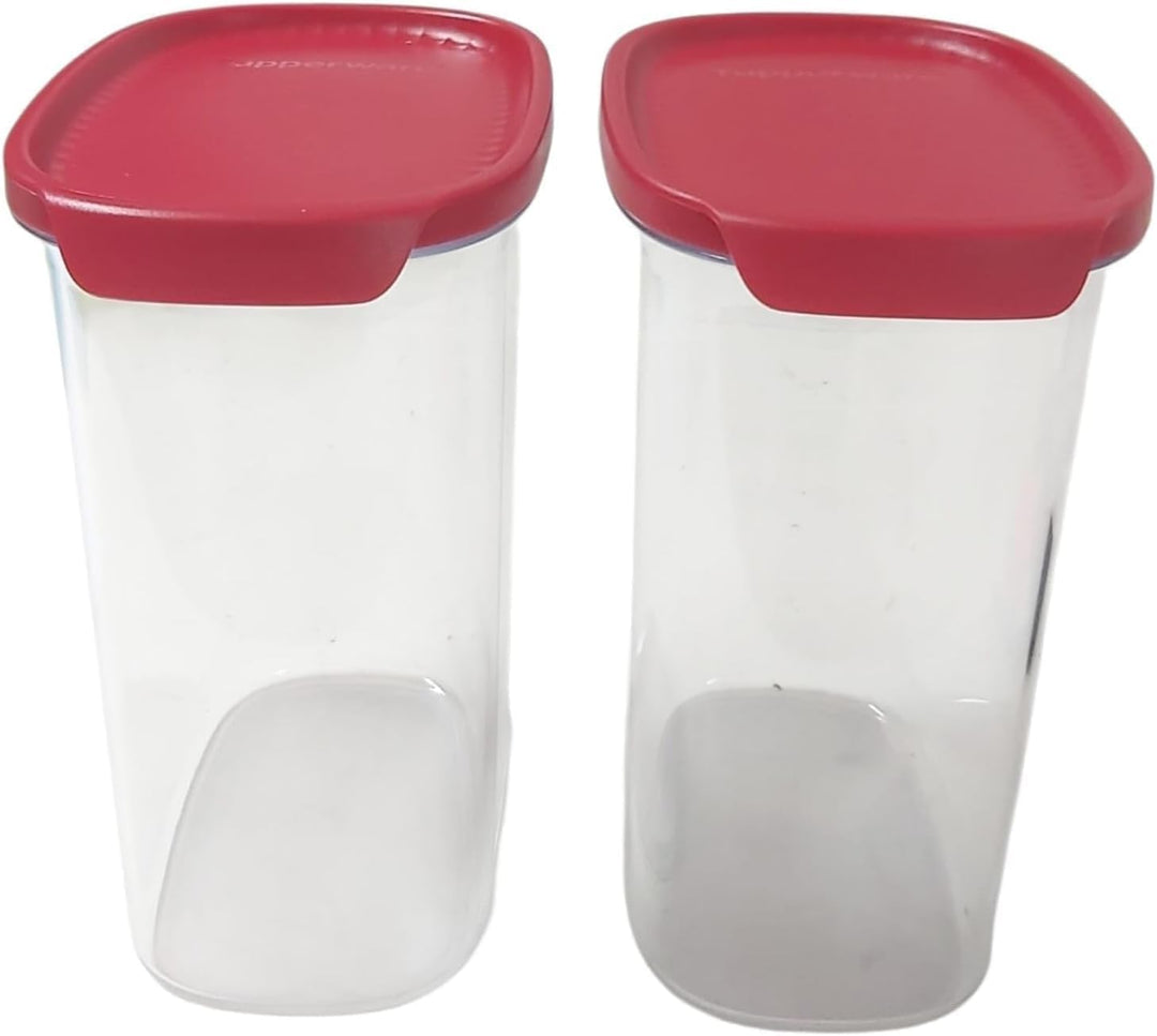 Tupperware Original Skyline Clear Exclusiv Collection Eidgenossen 2 x 2,2 Liter Transparent Rot stap