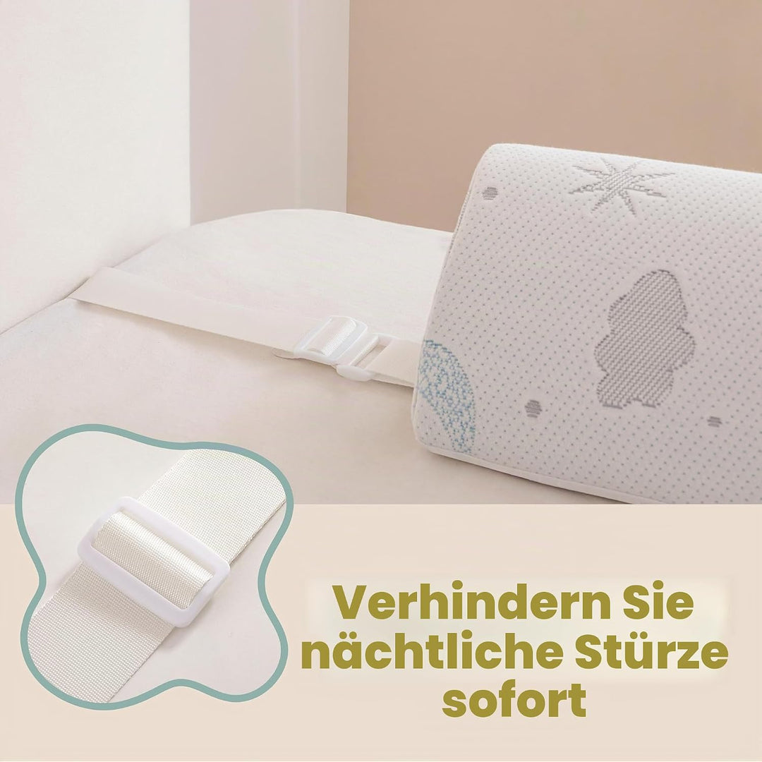 Rausfallschutz Kinderbett - Schaumstoff Bettschutz mit verstellbaren Gurten, Anti-Rutsch, Air-Layer-