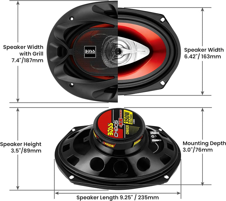 Boss Chaos Serie Audio 6 x 22.86 cm, 3 W 400 Watt, 15,2 x 22,9 cm, 3-Wege, 400 Watt, 15,2 x 22,9 cm,