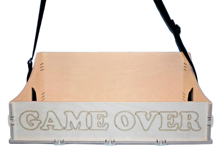 GAME OVER Bauchladen aus Holz für Hochzeit Junggesellenabschied, Fete, Party, Catering oder Feier mi