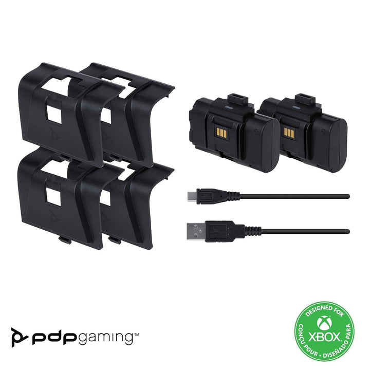 PDP Gaming Play and Charge Kit für Xbox Series X/S, Xbox One: schwarz, 20 hour battery life, 10 foot