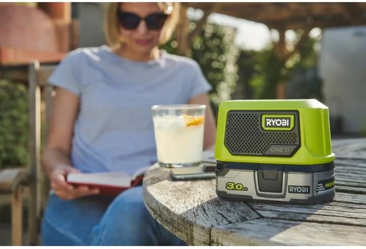 RYOBI 18 V ONE+ Akku-Bluetooth Box Mini RBTM18-0 (Ausgangsleistung 5 Watt, Lautsprecher Durchmesser