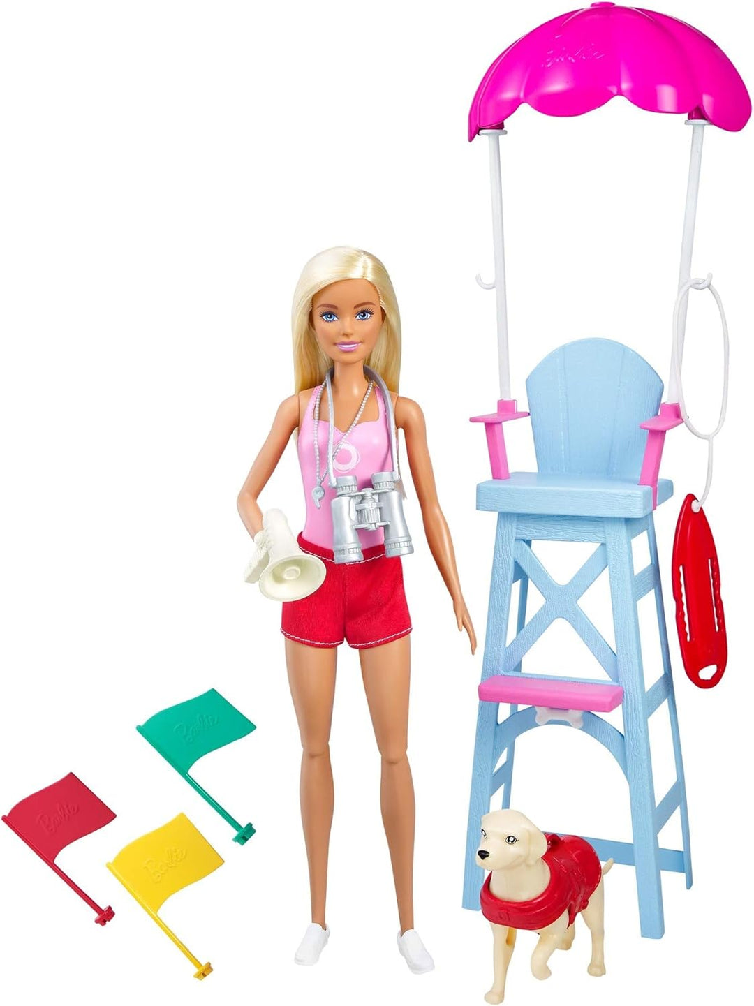 Barbie GTX69 - Rettungsschwimmerin-Spielset mit blonder Puppe und Zubehör, tolles Geschenk für Kinde