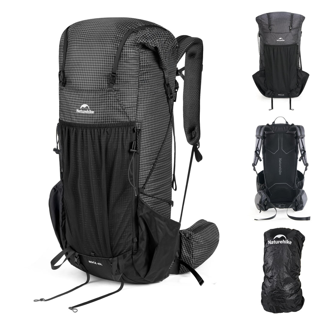 Naturehike Rock 2.0 Upgraded 45L Rucksack Interner Rahmen Wanderrucksack Herren mit Regenhülle Trekk