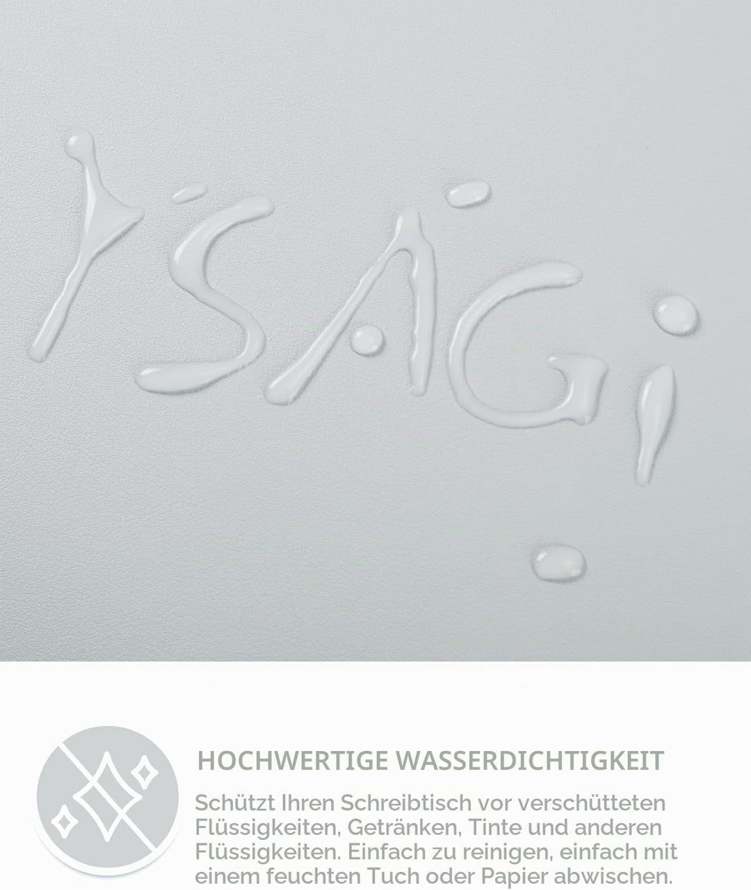 YSAGi Schreibtischunterlage, Mauspad mit Leder und Rutchfeste Wildleder, Multifunktionales Office Mo