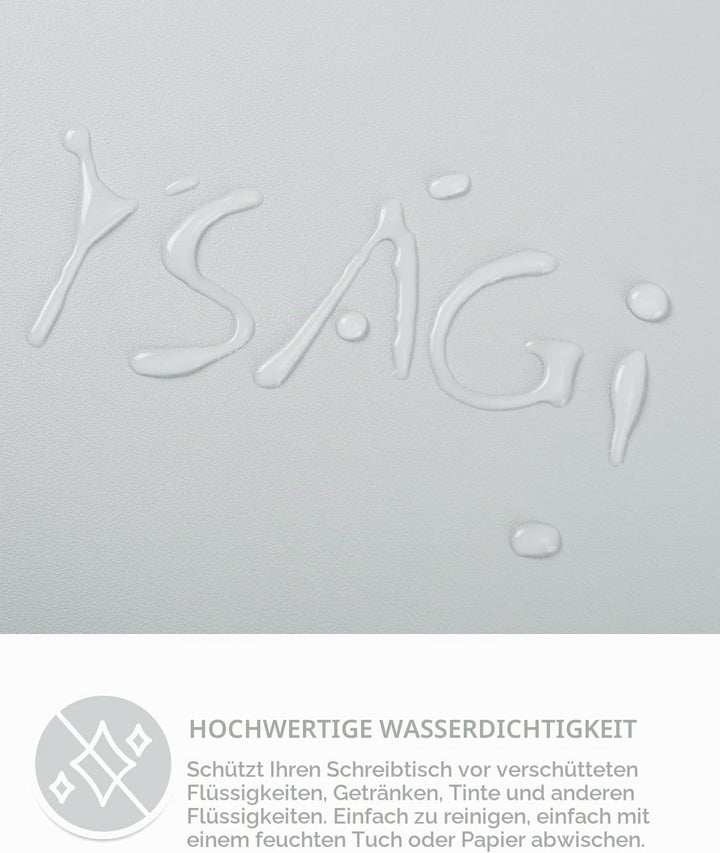 YSAGi Schreibtischunterlage, Mauspad mit Leder und Rutchfeste Wildleder, Multifunktionales Office Mo