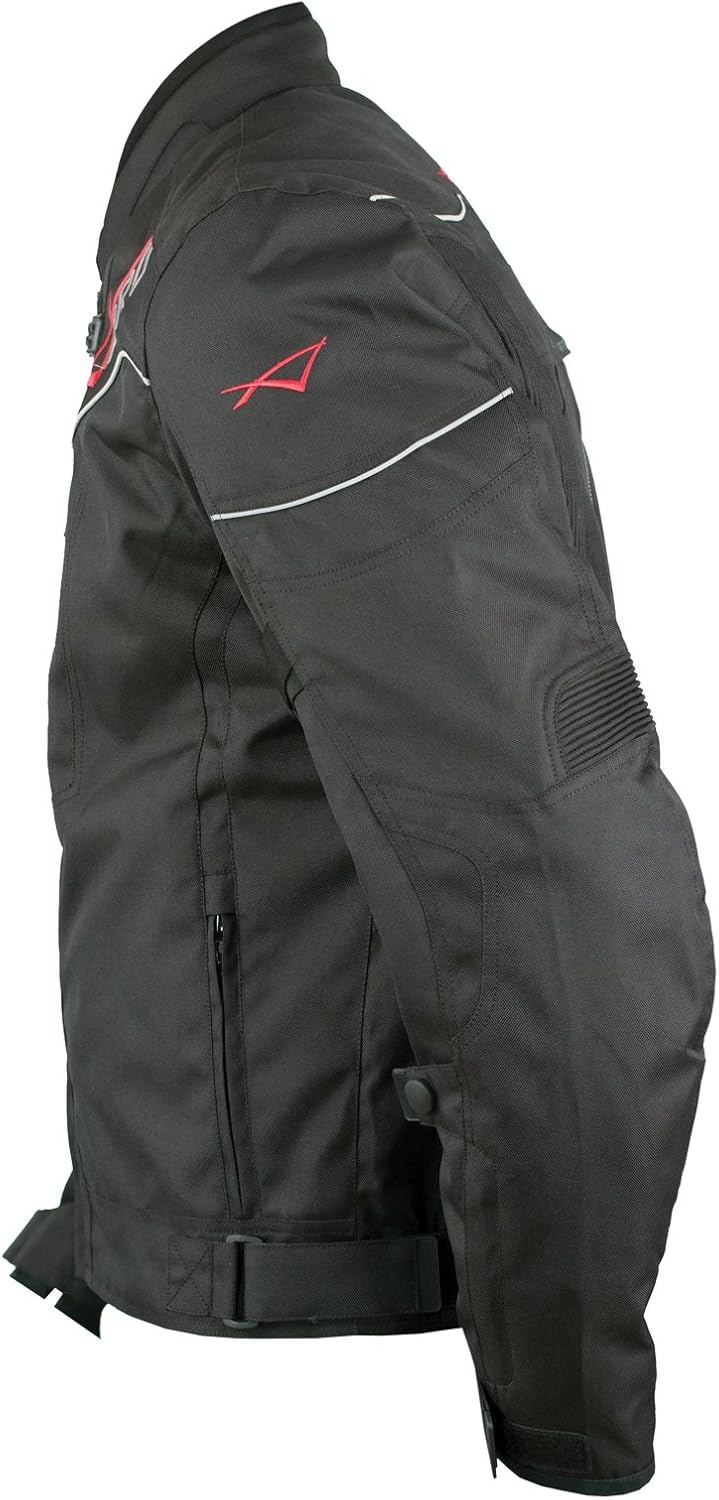 A-Pro Textil Motorrad Jacke Wasserdichte CE Protektoren Reflektirende Schwarz L