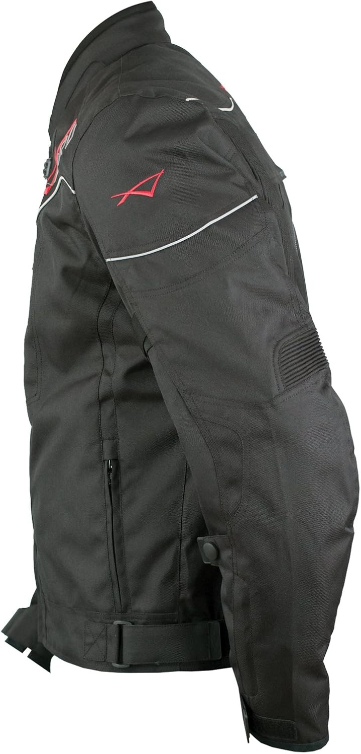 A-Pro Textil Motorrad Jacke Wasserdichte CE Protektoren Reflektirende Sport S Schwarz, S Schwarz