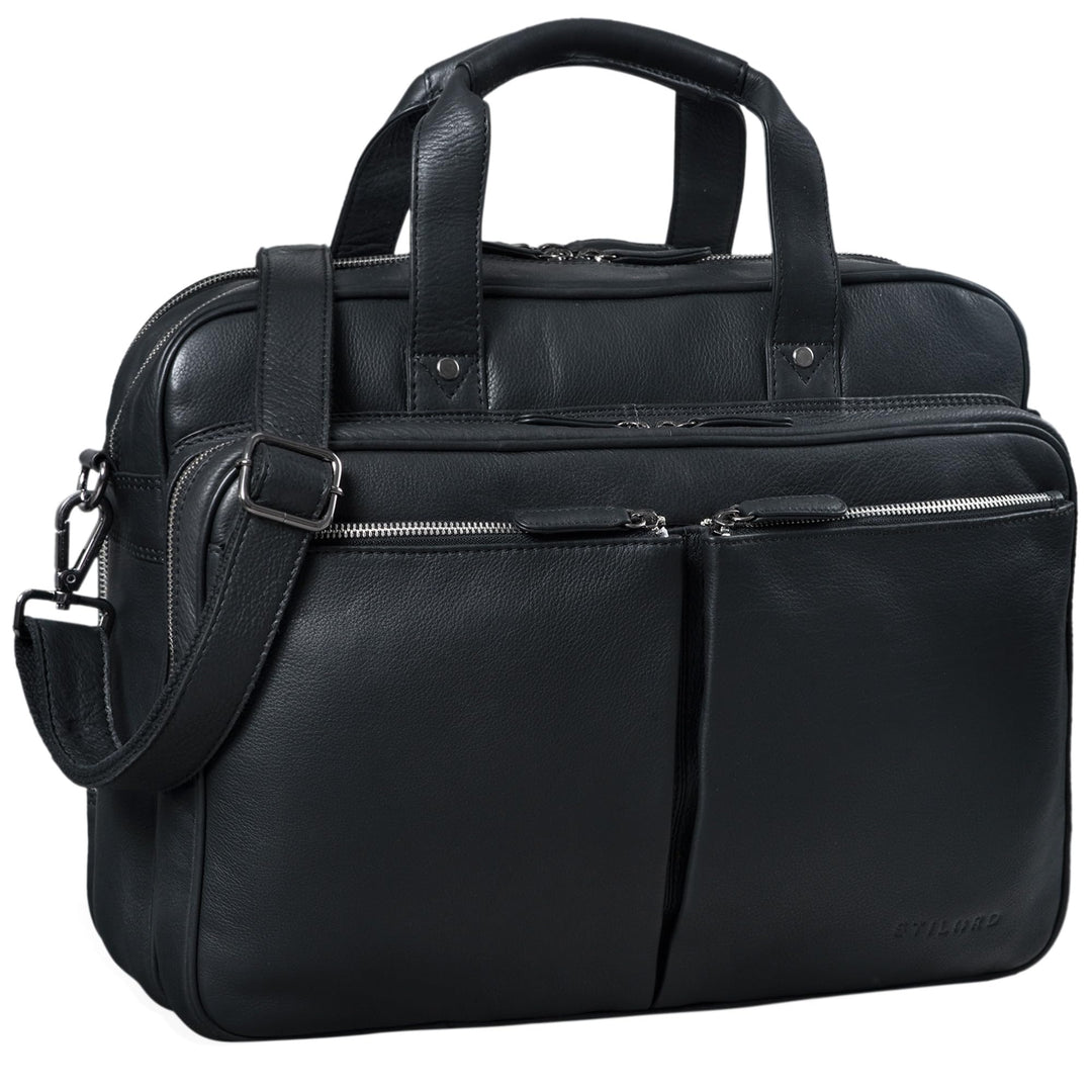 STILORD 'Remus' Ledertasche Umhängetasche Leder Aktentasche Gross 15,6 Zoll Laptoptasche abnehmbarer