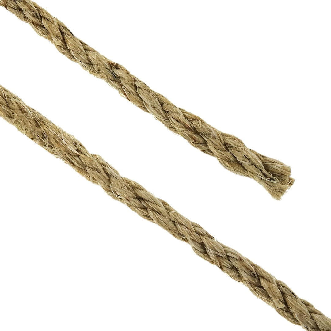 PrimeMatik - Verdrehtes Sisalseil 3 Stränge 100 m x 6 mm natürlich