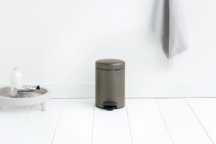 Brabantia Treteimer 3L, mit Inneneimer aus Kunststoff, stahl, Platinum 3 Liter Platinum, 3 Liter Pla
