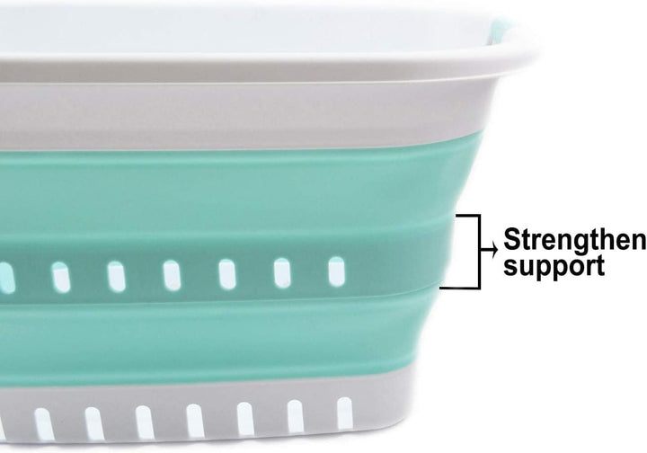 SAMMART 37L Collapsible Plastic Laundry Basket - Foldable Pop Up Storage Container/Organizer - Porta