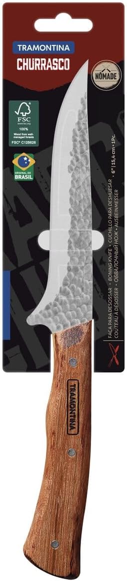 Tramontina - Ausbeinmesser Nomade 14,5 cm Edelstahl gehämmert und Holz