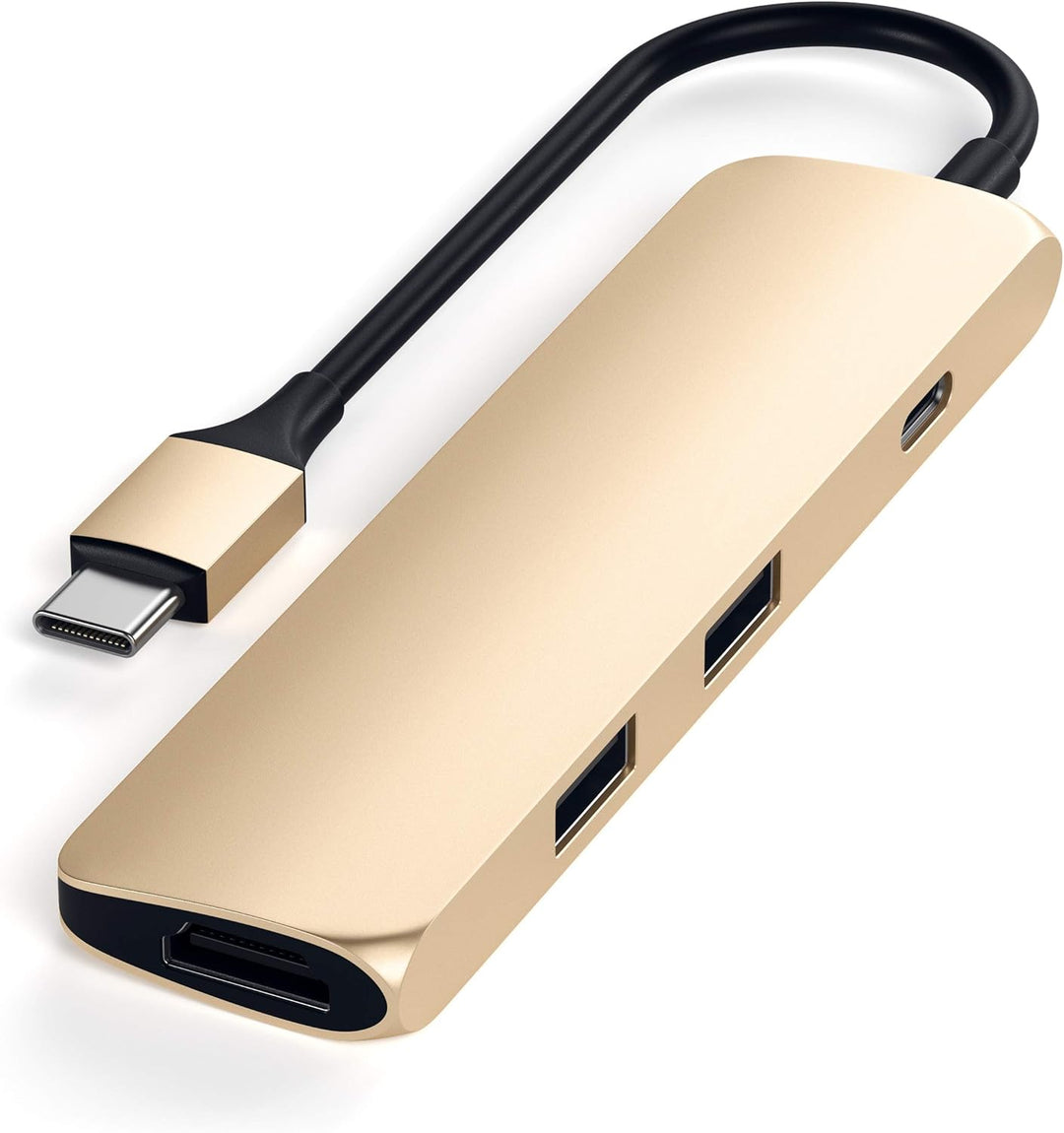 SATECHI 4-in-1 USB-C Hub Slim Classic Multiport Adapter mit 4K mit 60Hz HDMI, 60W PD Ladefunktion, 2