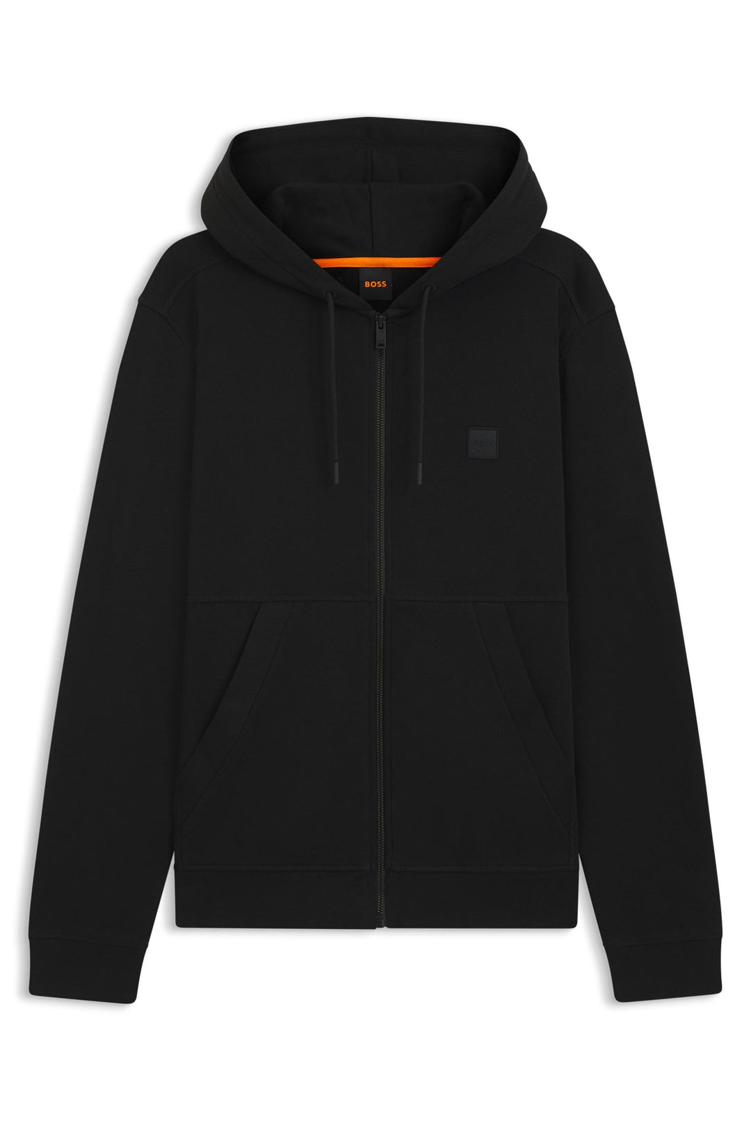 BOSS Herren Zetalky Hoodie aus Baumwoll-Terry mit tonalem Logo-Aufnäher und Reissverschluss L Black1