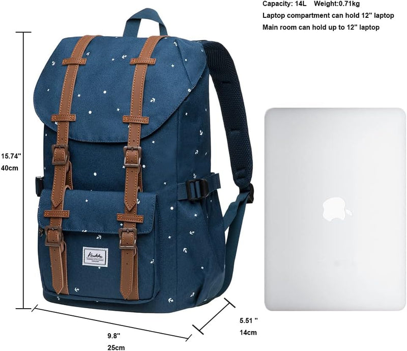 KAUKKO Laptop-Rucksack Funktionale Outdoor Tasche für Reisen & Camping Studentenrucksack für Student