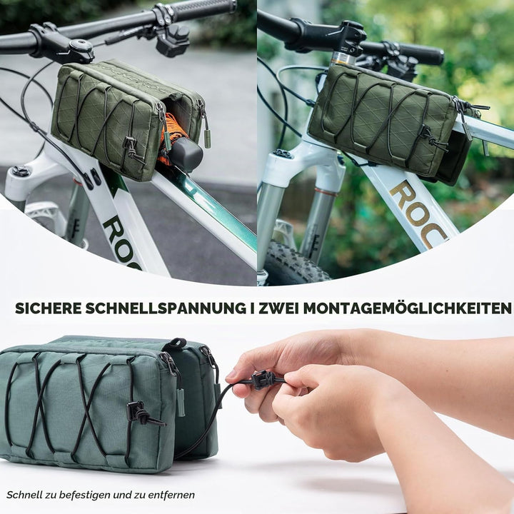 ROCKBROS Rahmentasche Fahrradtasche Oberrohr Schlankes Design mit Elastischer Seitenschnur, Fahrrad