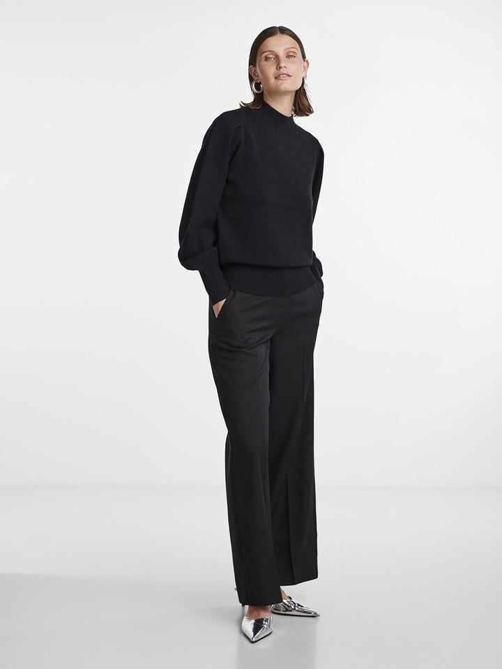YAS Damen Yasfonny Ls Knit Pullover S. Noos Strickpullover S Schwarz, S Schwarz