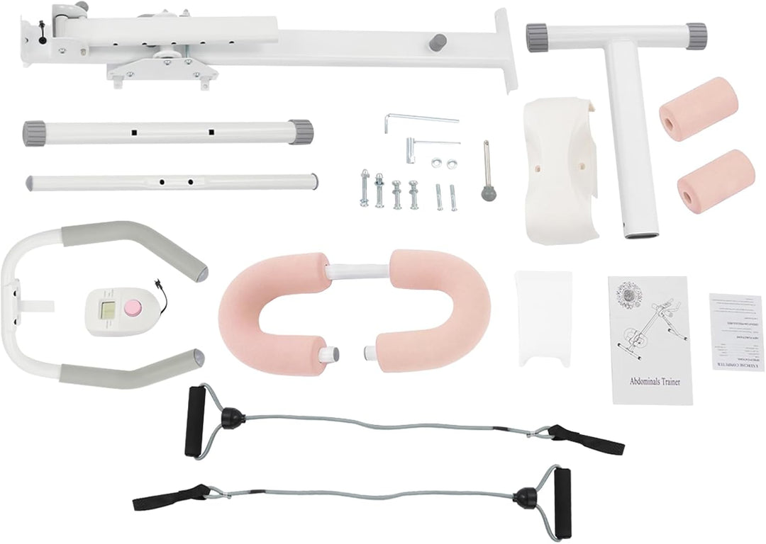 Bauchtrainer für Zuhause klappbar, Bauchmuskeltrainer mit LCD Monitor, Abdominalmaschine verstellbar