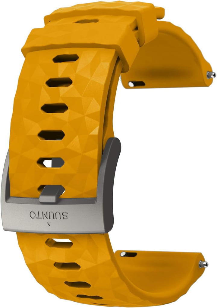 Suunto Ersatz-Uhrenarmband, für alle Suunto Spartan Sport Wrist HR Uhren, Silikon Gelb/Silber, Gelb/